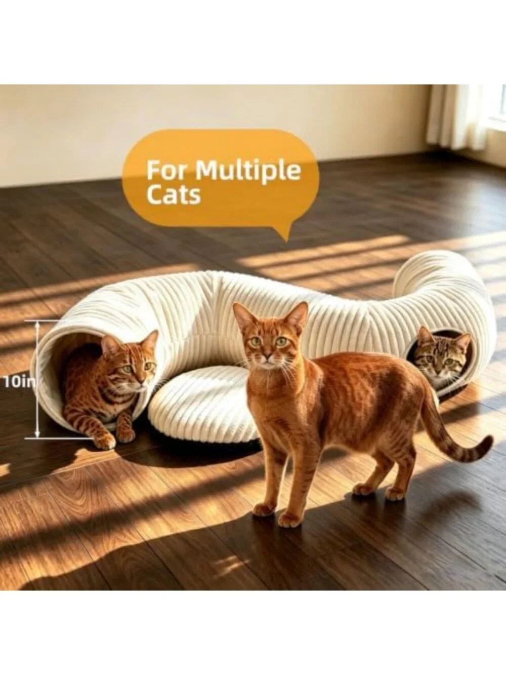 Cozy Cat Tunnel Bed with 30 Interactive Toys - Collapsible Play Tube for Kittens